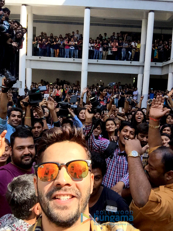 Varun Dhawan promotes ‘Badlapur’ at HL college Ahmedabad | Varun Dhawan ...