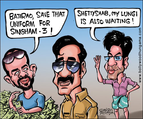 Bollywood Toons: Shah Rukh Khan and Ajay Devgn waiting for Rohit Shetty -  Bollywood Hungama