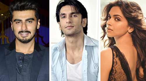Arjun Kapoor, Ranveer Singh, Deepika Padukone