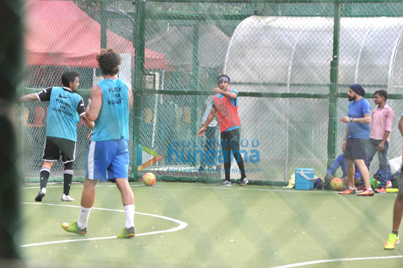 Ranbir Kapoor and Abhishek Bachchan snapped at football practice Ranbir Kapoor and Abhishek Bachchan snapped at football practice