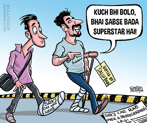 Bollywood Toons Shahrukh's car accidentally hits a photographer!
