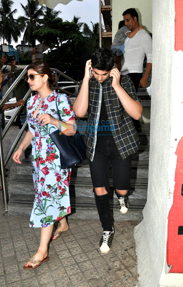Akshay Kumar and family snapped post a movie screening at PVR Juhu Akshay Kumar and family snapped post a movie screening at PVR Juhu