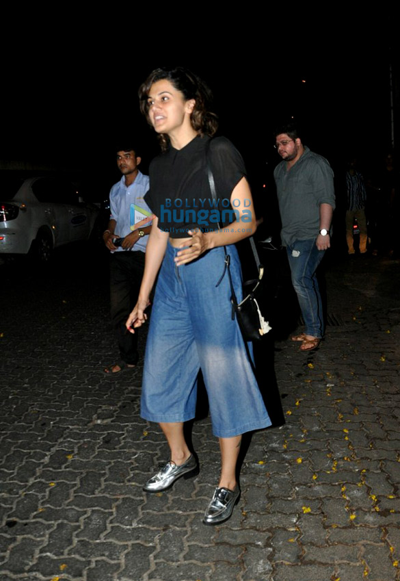Taapsee Pannu snapped post a spa session in Juhu Tapsee Pannu snapped post spa session in Juhu