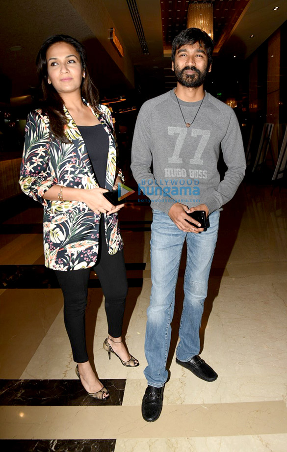 Dhanush and Soundarya Rajinikanth grace VIP 2 screening Dhanush and Soundarya Rajinikanth grace VIP 2 screening