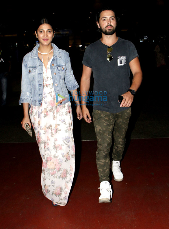 Shruti Haasan snapped at the airport with her boyfriend Shruti Haasan snapped at the airport with her boyfriend