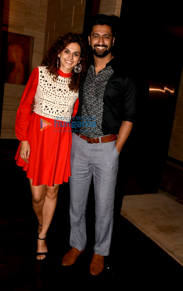 Taapsee Pannu, Abhishek Bachchan and Vicky Kaushal snapped in Juhu