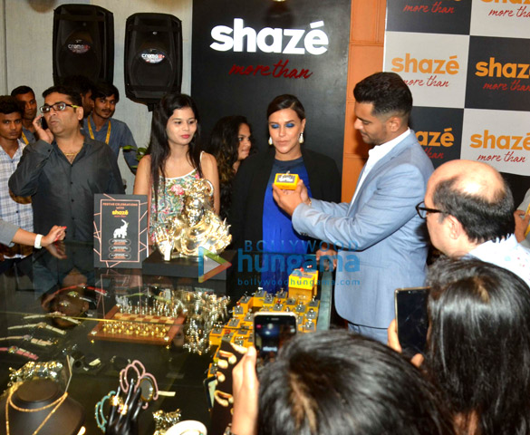 Angad Bedi and Neha Dhupia at Shaze store launch at Oberoi Mall