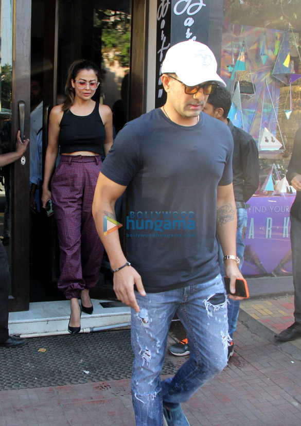Amrita Arora snapped with husband at Bastian