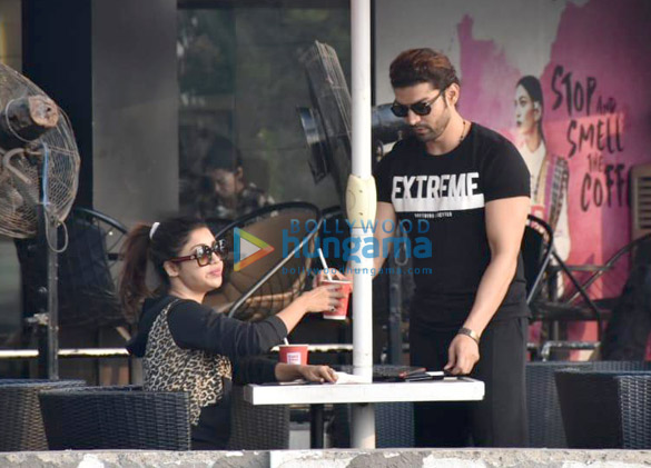 Gurmeet Choudhary and Debina Choudhary spotted at CCD, Bandra Gurmeet Choudhary and Debina Choudhary spotted at CCD, Bandra