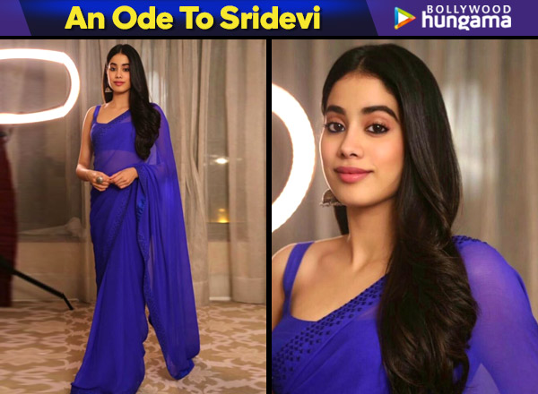 janhvi kapoor blue saree