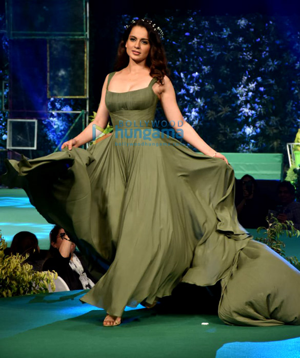 Kangana Ranaut walks the ramp at the Aditya Birla LiveEco fashion show