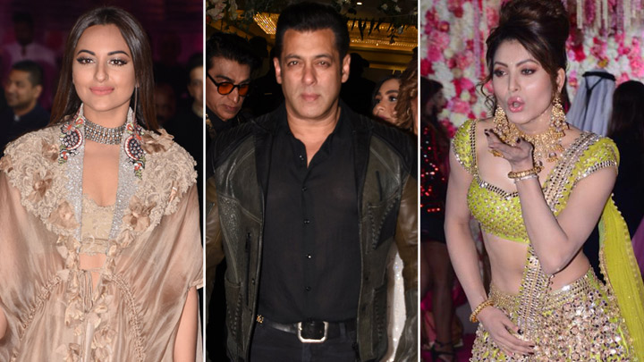 Salman Khan, Urvashi Rautela, Sonakshi Sinha and others at Azhar Morani’s Wedding Reception Salman Khan, Urvashi Rautela, Sonakshi Sinha and others at Azhar Morani's Wedding Reception