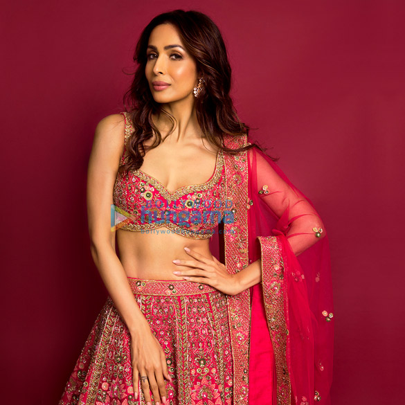 Malaika Arora snapped at Kalki Fashion’s ‘The Fuchsia Corsage Lehenga’ collection launch