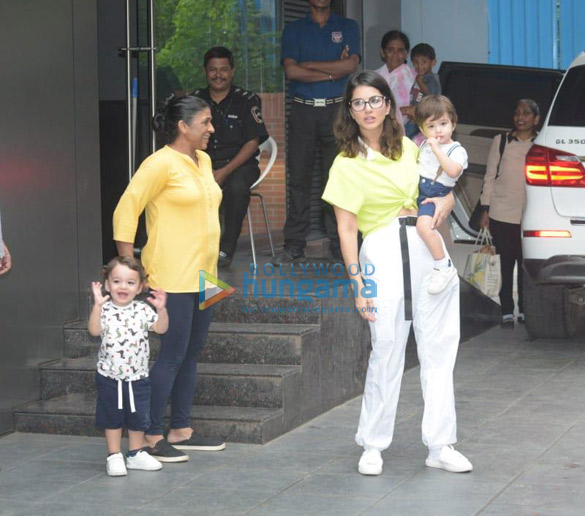 Photos: Sunny Leone snapped with her kids at play school in Juhu