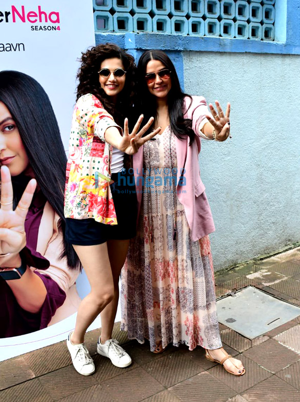 Photos: Neha Dhupia spotted with Taapsee Pannu after the shoot of No Filter Neha – Season 4