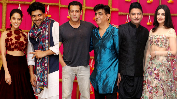 Salman Khan, Bhushan Kumar, Guru Randhawa & others at Krishan Kumar’s Diwali Party Salman Khan, Bhushan Kumar, Guru Randhawa & others at Krishan Kumar's Diwali Party