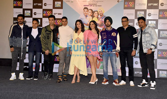 Photos: Akshay Kumar, Kareena Kapoor Khan, Kiara Advani, Diljit Dosanjh and Karan Johar grace the trailer launch of Good Newwz Photos Akshay Kumar, Kareena Kapoor Khan, Kiara Advani, Diljit Dosanjh and Karan Johar grace the trailer launch of Good Newwz