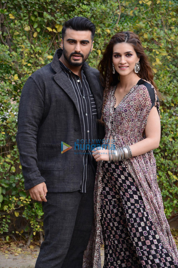 Photos: Arjun Kapoor and Kriti Sanon snapped promoting their film Panipat in Delhi