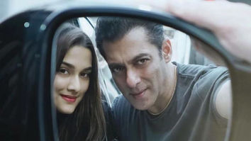 Salman Khan and Saiee Manjrekar strike a pose with this rare rear-view mirror selfie!
