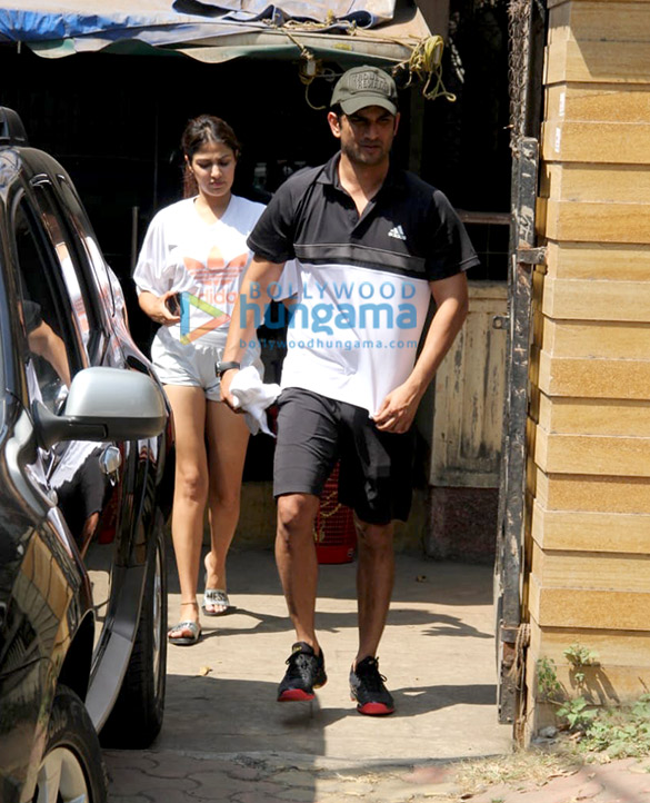 Photos: Sushant Singh Rajput and Rhea Chakraborty spotted at the gym in Bandra