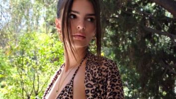 Emily Ratajkowski flaunts her killer curves in a tiny leopard print string bikini