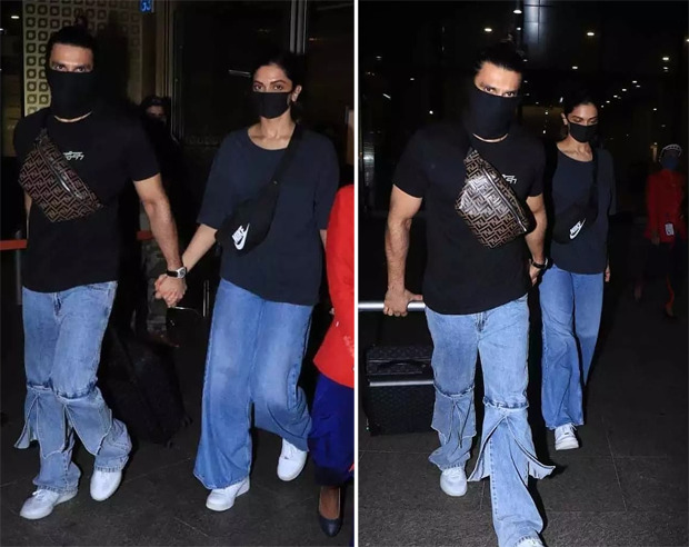 Deepika Padukone and Ranveer Singh match airport looks as they return from Bangalore 