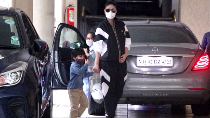 Kareena Kapoor Khan and her son Taimur Ali Khan snapped at her mom Babita Kapoor’s house in Bandra