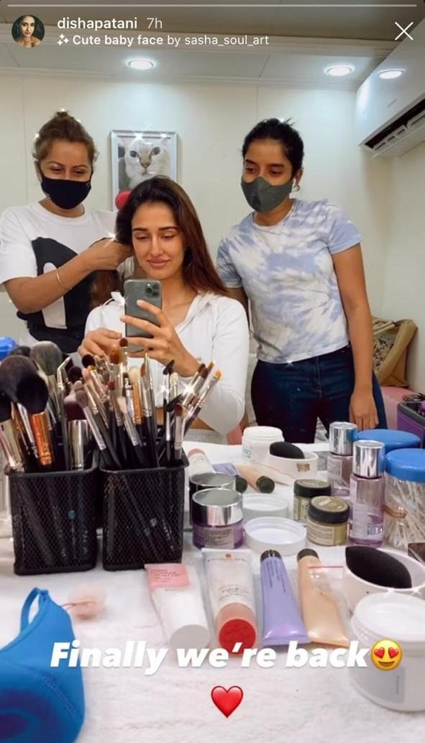 Disha Patani resumes work, shares a still; “Finally we’re back”