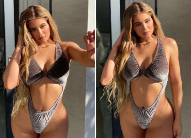 Kylie Jenner Flaunts Her Curves In A Skimpy Thong Velvet Bodysuit By