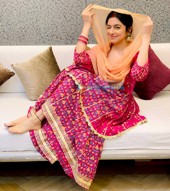 Photos: Divya Khosla Kumar celebrates Karwa Chauth on the sets of Satyameva Jayate 2
