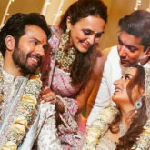 Varun Dhawan - Natasha Dalal Wedding: The newlyweds share happy moment with Rohit Dhawan and Jaanvi Desai 