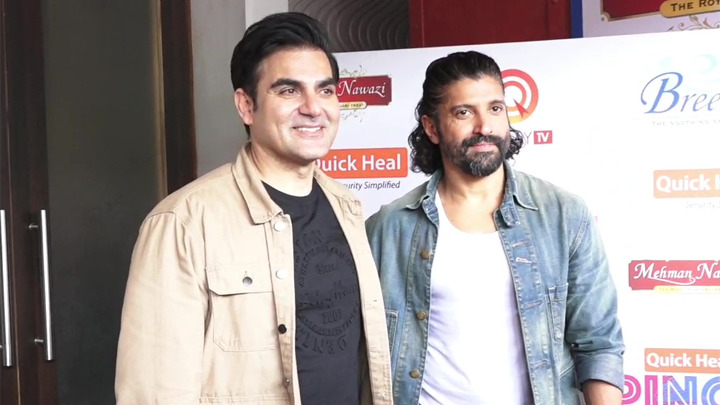 Farhan Akhtar and Arbaaz Khan spotted in Juhu Farhan Akhtar and Arbaaz Khan spotted in Juhu