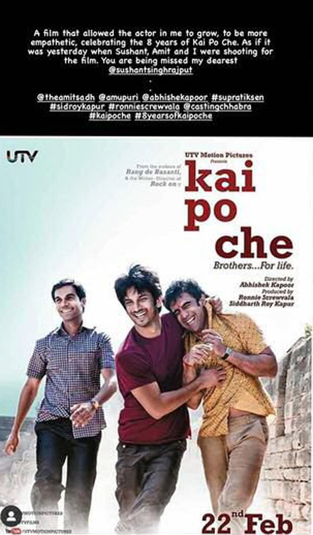 8 Years Of Kai Po Che Rajkummar Rao misses Sushant Singh Rajput, recalls shooting with him