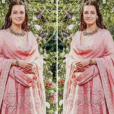 Newlywed Dia Mirza opts for pastel pink Anita Dongre anarkali set for post wedding celebration