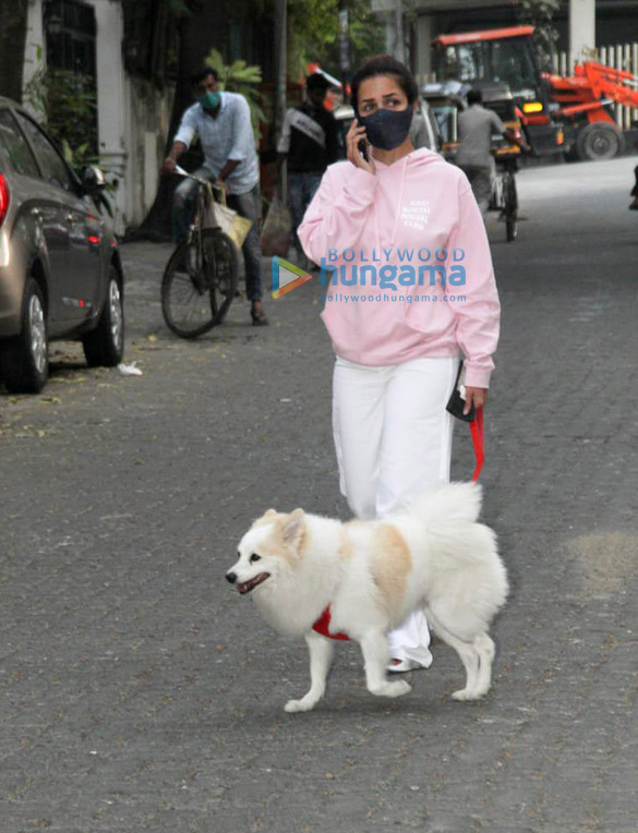 Photos: Malaika Arora snapped with her pet in Bandra