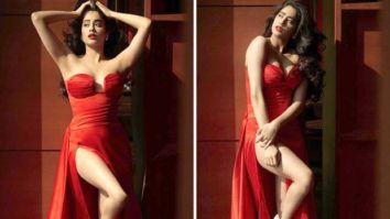 Janhvi Kapoor looks fiery in thigh-high slit strapless dress during Roohi promotions