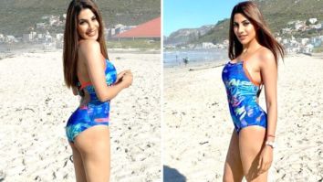 Khatron Ke Khiladi 11 star Nikki Tamboli sizzles in printed blue swimsuit in Cape Town