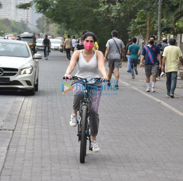 Photos: Khushi Kapoor snapped cycling in Lokhandwala