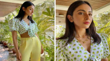 Rakul Preet Singh does colour blocking right in crop top paired with yellow pants for Sardar Ka Grandson promotions