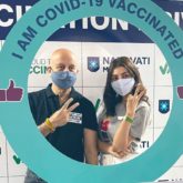 Kajal Aggarwal takes the first jab of COVID vaccine; bumps into Anupam Kher at the vaccination center