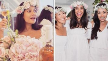 Lisa Haydon looks gorgeous in white mini dress during her baby shower with her friends