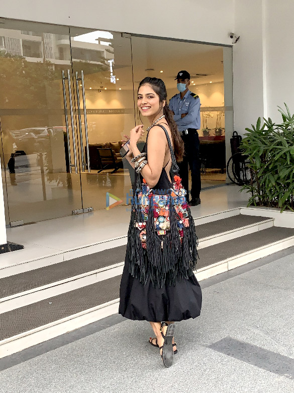 Photos: Malavika Mohanan spotted in Hyderabad post her shoot