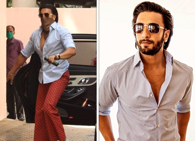 blue shirt and flared printed pants 