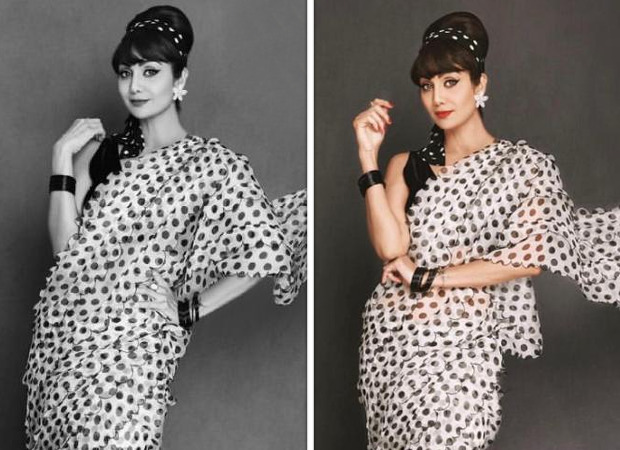 Shilpa Shetty recreates her mother Sunanda Shetty’s retro look in polka dot organza black and white saree worth Rs. 21,900 : Bollywood News – Bollywood Hungama