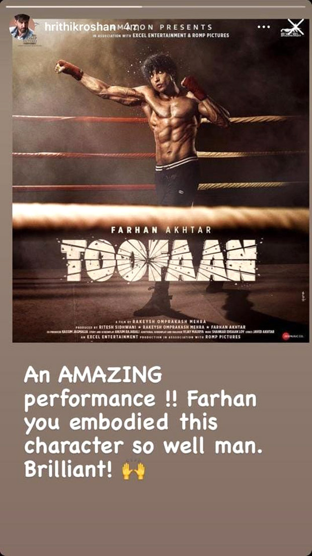 Farhan Akhtar's Toofaan gets a shoutout from Harbhajan Singh and Hrithik Roshan