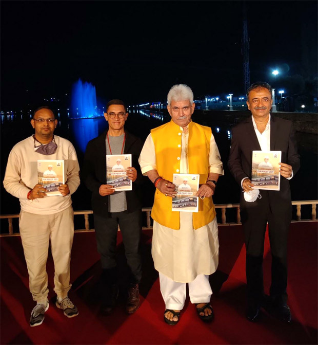 Aamir Khan, Rajkumar Hirani, Mahaveer Jain join Lt Governor of Jammu and Kashmir Manoj Sinha to launch new film policy; DETAILS inside Aamir Khan, Rajkumar Hirani, Mahaveer Jain join Lt Governor of Jammu and Kashmir Manoj Sinha to launch new film policy; DETAILS inside