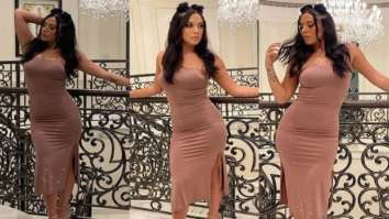 Krishna Shroff looks like a snack in a sexy fitted nude one-shoulder bodycon dress