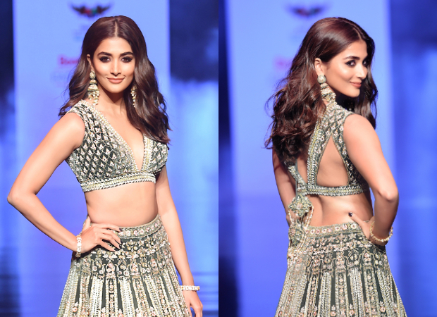 Pooja Hegde looks ethereal as the showstopper in a palace green velvet lehenga at Bombay Times Fashion Week 2021 : Bollywood News - Bollywood Hungama