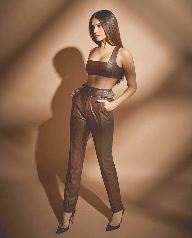 Tara Sutaria keeps it chic in a trendy brown leather set for Tadap promotions 1