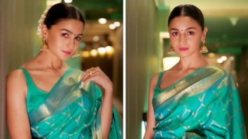 Alia Bhatt is elegance personified in sea-green Kanjeevaram saree during the promotions of RRR